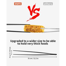 Set of 2 30 cm Cooking Tweezers with Hanger, Professional Cooking Tweezers Kitchen Tools Grilling, Barbecue Tweezers Tweezers Stainless Steel Kitchen Tweezers as Meat Tongs Roasting Tongs Cooking