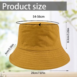 LUKIUP Fishing Hat Unisex Men Women 2 in 1 Reversible Summer Hat 100% Cotton Sun Hat Wide Brim Outdoor Sun Hat Flat Top Cap for Fishing Hiking Beach Sports, Earthy exterior, black interior