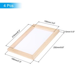 PATIKIL A5 Sizes Wooden Paper Making Screen, 4Pcs 8.3 x 5.9 Inch Single Paper Making Mould and Deckle Papermaking Supplies Frame for Paper Making DIY Crafts, Wood Color