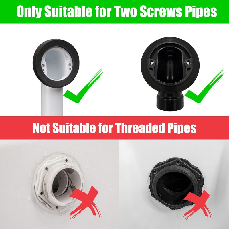 Fibetter Bathtub Overflow Cover 2-Screws on, 3.55" ABS Plastic Tub