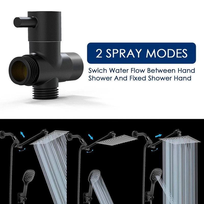 Linkidea Solid Brass G1/2" Shower Arm Head Diverter Valve, Shower