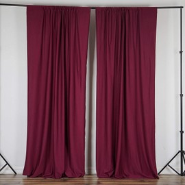 AK TRADING CO. 10 feet x 10 feet Polyester Backdrop Drapes Curtains Panels with Rod Pockets - Wedding Ceremony Party Home Window Decorations - Burgundy