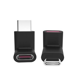 90 Degree Right Angle Type-C Male to Type-C Female Adapter,2-Pack,up and Down 90 Degree Type-c Plug to Jack Expansion Adapter is Suitable for Notebook Computers, Tablet Computers and Mobile Phones