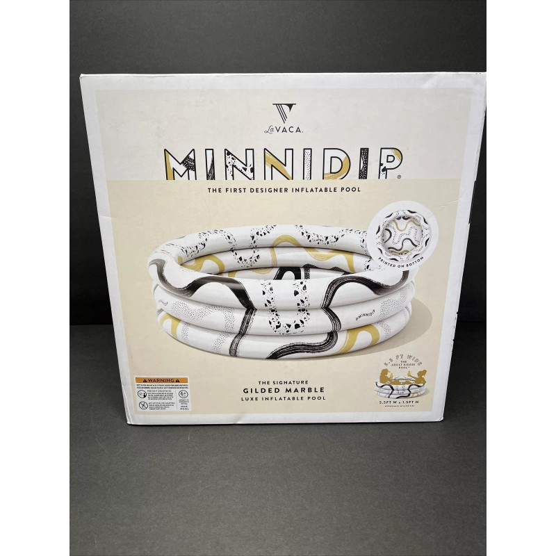 Minnidip The Signature Gilded Marble Luxe Inflatable Designer Pool 5.5’