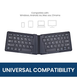 Perixx PERIBOARD-805E US, Wireless Foldable Ergonomic Bluetooth Keyboard, Ultra-Thin X Type Keys, Compatible with iOS, Android, or Windows Smartphone, Tablet, or Laptops, US English