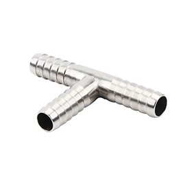 Beduan Stainless Steel 3/4" Hose Barb, 3 Way Tee T Shape Barbed Co2 Splitter Fitting
