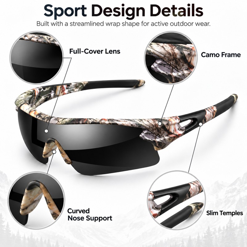 UV400 Sports Sunglasses for Men & Women – Lightweight Wrap-Around