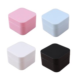 Leadigol 4PCS Refillable Cream Jars with Lids, Leakproof Travel Cosmetic Containers, Square Empty Cream Jar Cosmetic Jar, Round Refillable Bottle Plastic Box