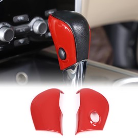 Moittellc Gear Shifter Head Cover Compatible with Nissan Pathfinder 2013-2018, Center Console Gear Shift Knob Hand Brake Cover Decorative Protection Sticker Accessories(A Sports red)