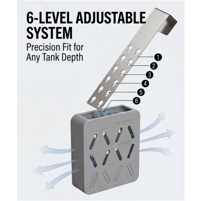 Toilet Tank Tablet Holder,Adjustable Holder-Hanging Bleach Tablet Bracket with 6