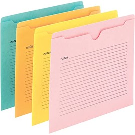 Smead Notes File Jacket, Letter Size, Straight-Cut Tab, Flat-No Expansion, Assorted Colors, 12 per Pack (75616)