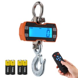 CGOLDENWALL Digital Crane Scale 4400lb Industrial Hanging Scale Handheld Hoist Scale kg lb Switchable 2000kg Wild Game Scale for Farms, Hunting and Livestock