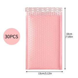 30PCS Padded Envelopes, Poly Bubble Mailers, Self-Seal Bubble Mailers, Padded Bubble Envelopes, Postal Wrap Envelope for Shipping Packaging Mailing Self Seal (13 X 18CM)