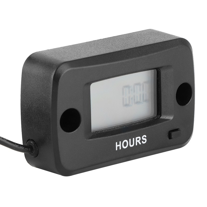 Engine Hour Meter Digital LCD Display Gauge Vibration Activated Waterproof