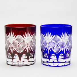 Tajima Glass Edo Kiriko Old Glass Pair
