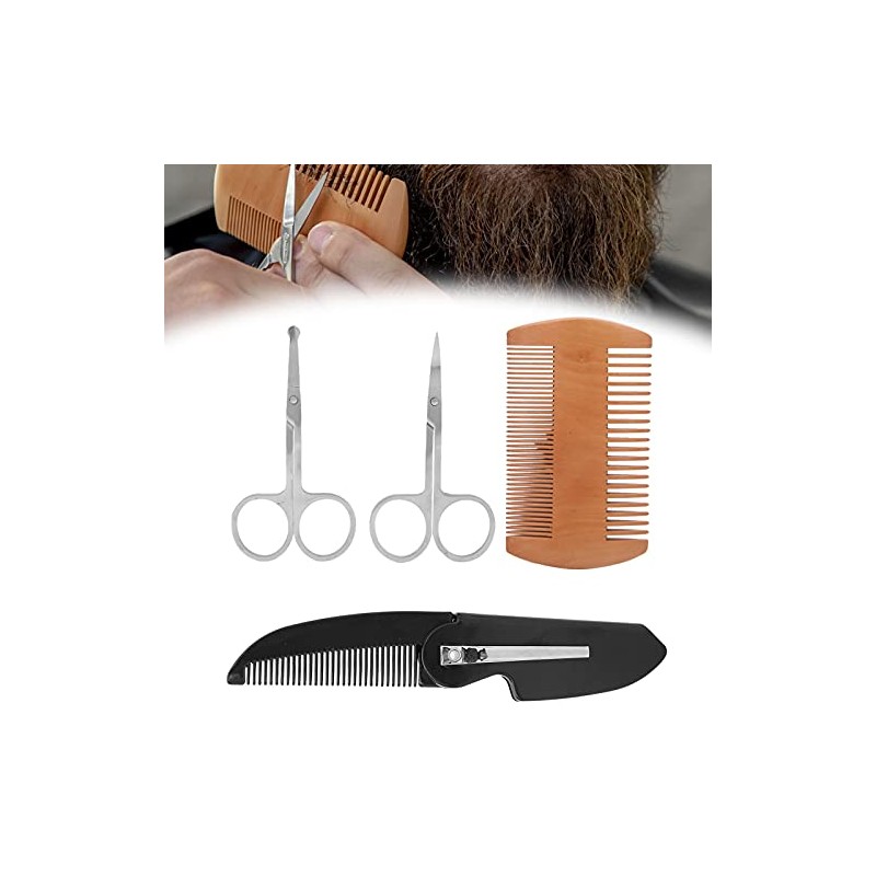 Juego Piezas Cuidado Barba Kit Afeitado Hombre Tijeras Tijera Bigote