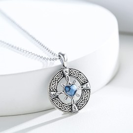 YueYuan Go in the Direction of Your Dream Compass Necklace, 925 Sterling Silver Compass Medallion Graduation Gifts, Going Aways Gifts Retirement Gifts Inspirational Gifts, A-Crystal-Go in