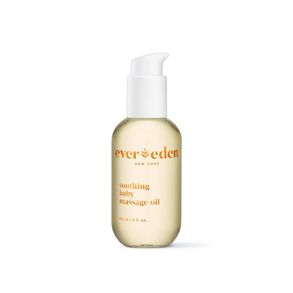 Evereden Soothing Baby Massage Oil 4 fl oz. | All Natural and Clean Baby Care | Non-toxic and Fragrance Free | Plant-based and Organic Ingredients