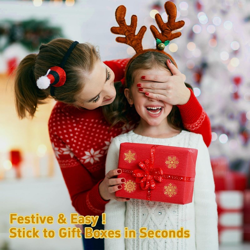 Urmylve 1000 Christmas Stickers for Cards, 2 Snowflake Stickers Roll