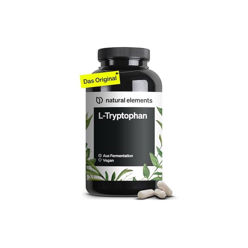 L-Tryptophan 500 mg 240 Vegan Capsules Made from Vegetable Fermentation