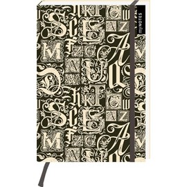 myNOTES Notizbuch A5: Dark Academia Library: Notebook medium, gepunktet, paginiert | Notizbuch im Typo-Design: Ideal als Journal, Planner oder Tagebuch