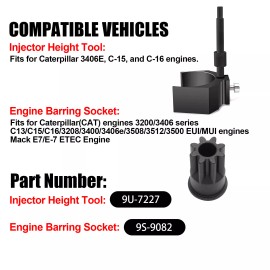 SupremeA_Parts 9U-7227 For CAT 3406E C-15 New Black Injector Height Adjustment Gauge Tool