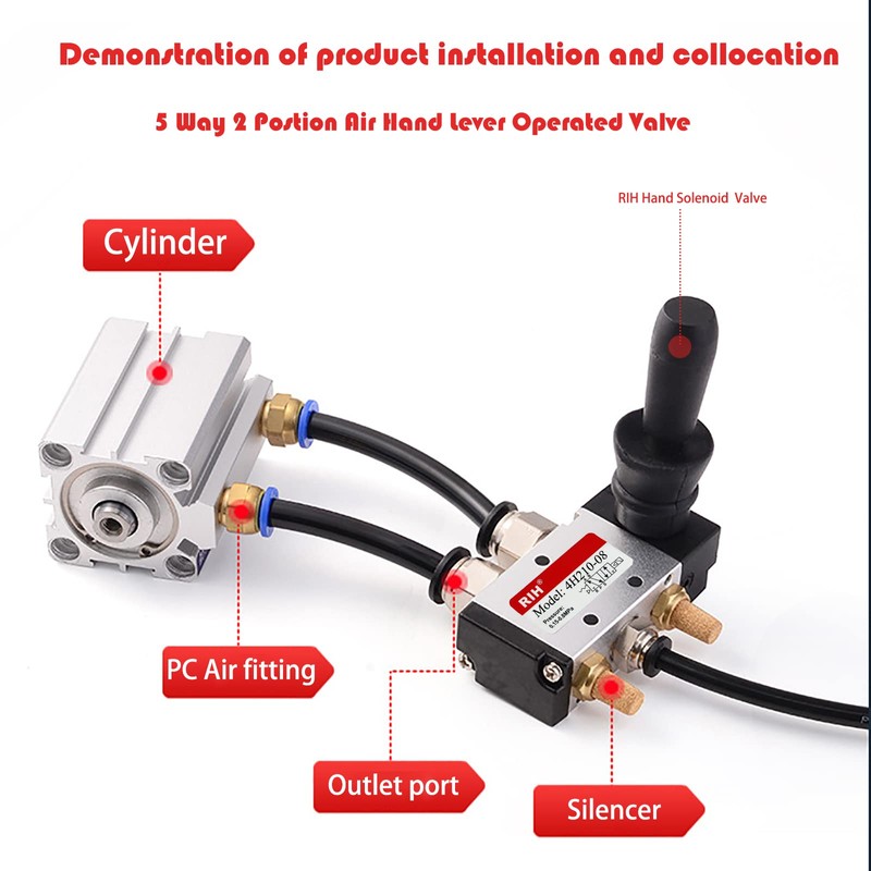 RIH 5 Way 2 Postion Air Hand Lever Operated Valve