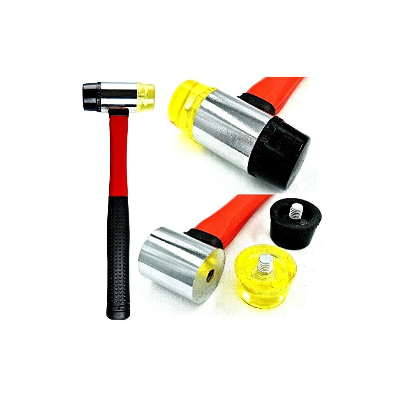40mm Double Faced Head Rubber Hammer Mallet Nonslip Grip Glazing
