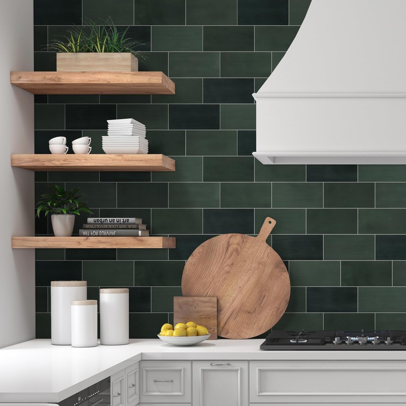 SUNWINGS 100-Sheet Subway Peel and Stick Backsplash Tile, 6" x