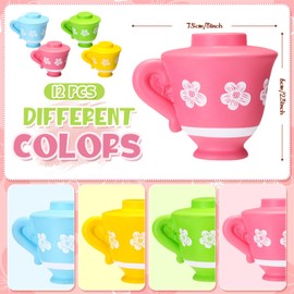 Wettarn 24 Pcs Tea Pot Foam Fidget Toys Party Favors Cute Tea Pot Foam Squeeze Stress Ball Bulk for Birthday Baby Shower Prizes Gift