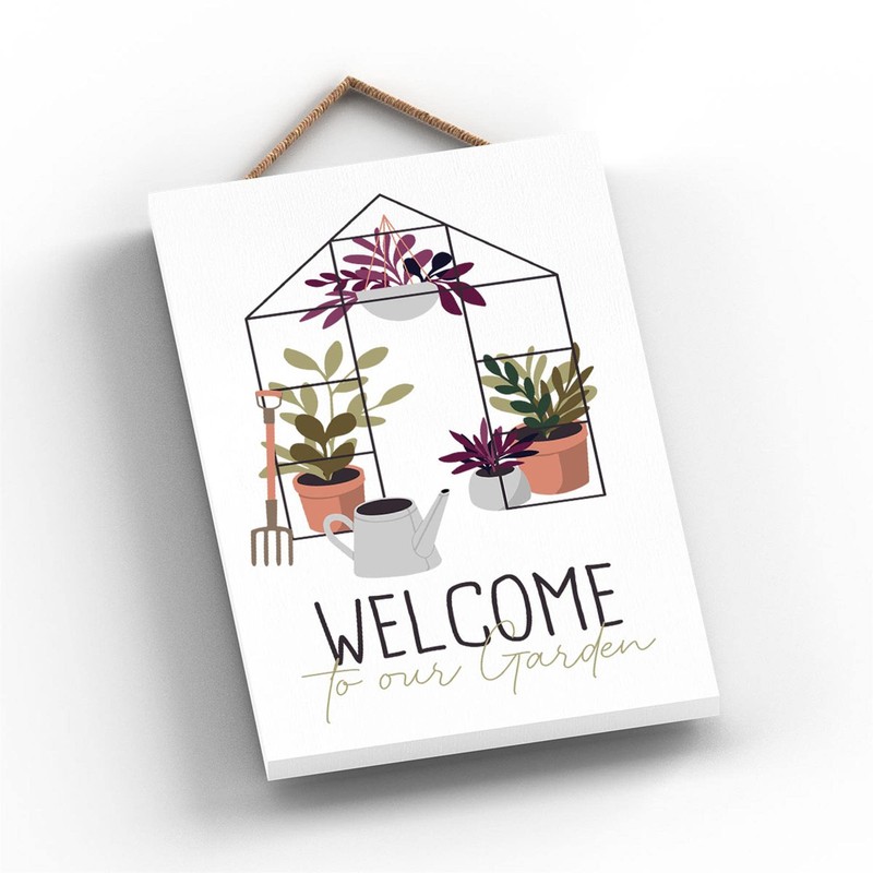 Global Designs Welcome Garden Theme Gift Idea Hanging Plaque