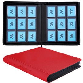 MORABTO Toploader Binder, Holds 324 Top Loaders,9 Pocket Top Loader Binders for 3" x 4" Rigid Cards,Toploader Card Binder for Hard Plastic Top Loaders -Red