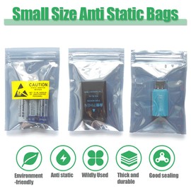 Anti Static Bags,Small Antistatic Resealable ESD Bag for Hard Drive,Solid State Drive, ESD Shielding Storage Zipper HDD Bags for Electronics Devices (50pcs 3.9x5.9in/10x15cm)