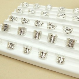 100pcs Silver Hair Jewelry, Loc Jewelry for Hair Braids, Dreadlocks Hair Cuffs Adjustable Silver Hair Rings Accessories for Women Girls