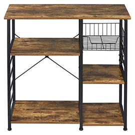 Yaheetech Kitchen Island Cart, Utility Storage Shelf Coffee Cart Station w/ 6 Storage Shelves & 6 S-shaped Hooks & Protective Adjustable Footpads, 35.5x15.5x33 inches(LxWxH)