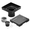 BAUNVB Square Shower Drain 4 inch, Matte Black 304 Stainless