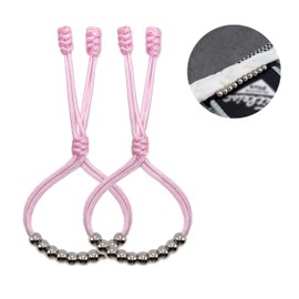 LAMIBEE Pack of 2 Bracelet for Golf Glove, Golf Stroke Counter, 10 Stainless Steel Bead Counter for Gloves, Stroke Count Resizable Easy to Adjust Golf Round Scoring Tracker Accessory (Pink)