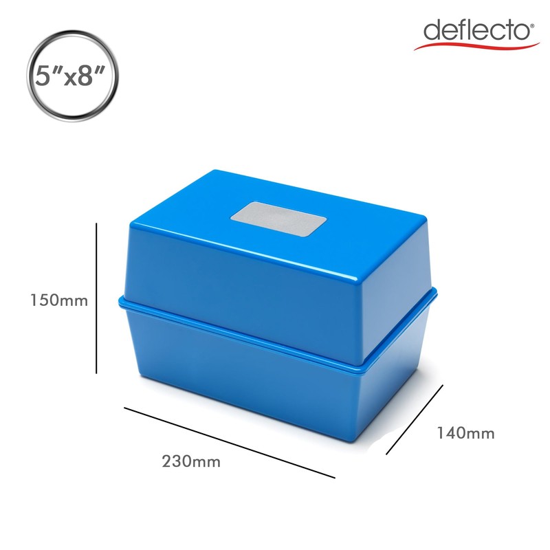 Deflecto Value Size 8 x 5 Index Card Box -