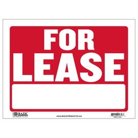 BAZIC For Lease Sign 12"x16", For Rent Rental House Home Apartment Car Auto Store Shops Business Waterproof Indoor Signage, 24-Pack