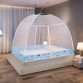 Urmagic Pop-Up Mosquito Net Tent for Beds, Portable Folding Design with Net Bottom Bedroom and Outdoor Trip for Baby Adults, Easy to Install and Wash for Twin to King Size Bed 79 x71x59 inch (A)