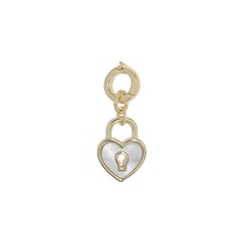 Amor Charm 925 Sterling Silver, Women's Charms, with Synthetic Cubic Zirconia, Silver, Gold, Comes in Jewellery Gift Box, None