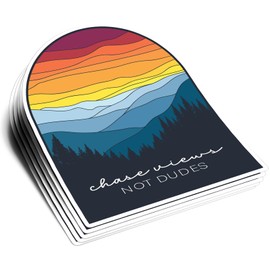Chase View Not Dudes Sticker Mountain Forest Adventure Nature Travel Decal Waterproof Vinyl Stickers Adult for Laptop Kindle Car Tumbler Water Bottle Mug Phone Journal Helmet - Size 3”x2.5” (5)