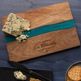 Engraved Resin Cheese Board - Funny Wedding Gifts for Husband Wife - River Resin Charcuterie Board - Anniversary Present -River Board