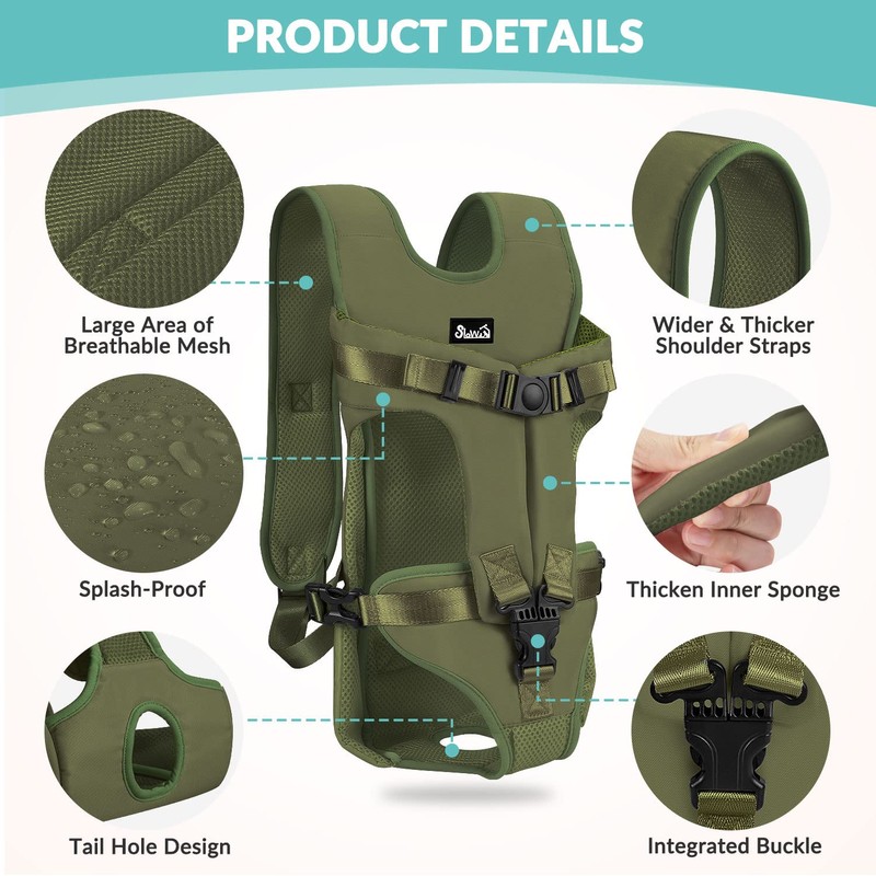 Lukovee Dog Backpack Carrier, Legs Out Easy-fit Dog Front Carrier