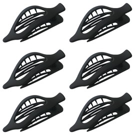 GKETN 6 Pack Flat Hair Claw Clips for Women Duck Billed French Lay Down Hair Barrettes Accessories 100% Polycarbonate Matte Black