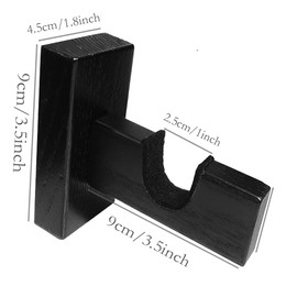 2Pieces Hockey Stick Display Wall Mount，Hockey Stick Hanger Holder，Hockey Stick Horizontal Wood Hanger Rack，Hockey Stick Bracket (Black)