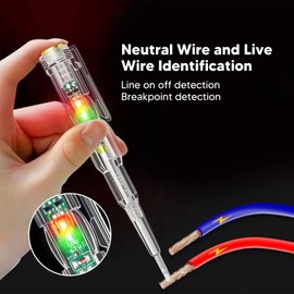 Uadme Voltage Tester, Detector Pen Electric Testers Neutral Live Wire Identification On Off Detection Test Pencil Light Indicator ABS Shell for Home 70‑250V