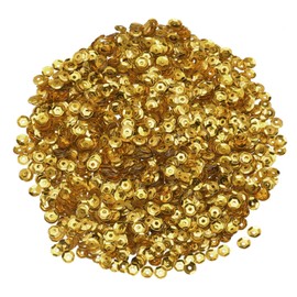 MECCANIXITY Loose Sequins 4MM Silver Backed Sequins 3000Pcs Cup Sequins Embroidery Sequins for Jewelry Making Crafts Sewing,Deep Gold