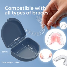 HEMILAB Retainer Case, Compatible with Invisalign, Blue