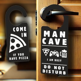 Novelty Man Cave Door Sign - Do Not Disturb Sign - Joke Gag Gift - Houmorous Bedroom Decor